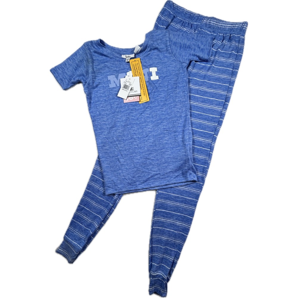 Roudelain Kids Blue Mini Graphic Pajama Set Soft WhisperLuxe XL 14 ECHE004M